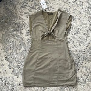 Linen blend short dress